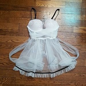 Victoria's Secret White  & Pink Babydoll